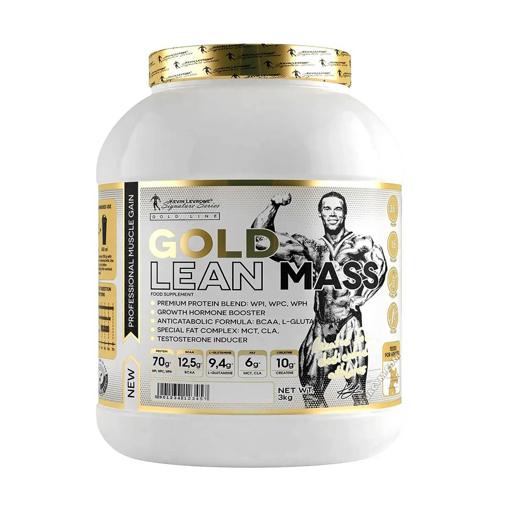 Levrone Gold Kevin Levrone Gold Lean Mass, Chocolate, 3 Kg, 70g of Protein Per Serving | 7015-KQHIS | 7015-KQHIS